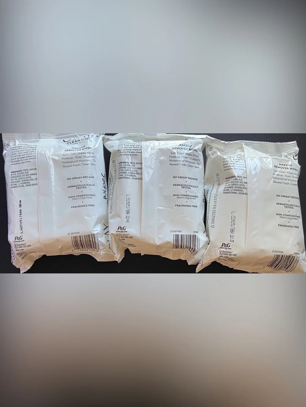 Olay Fragrance Free Makeup Removing Facial Wipes Non Greasy Formula x 3 Packs